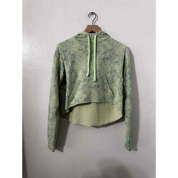 Gymshark Chalk Womens Cropped Hoodie Women’s Athletic Sweatshirt Green XS - Picture 6 of 10
